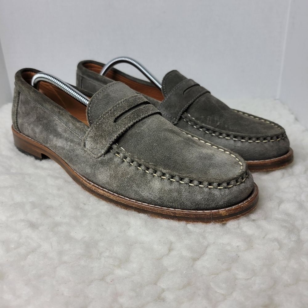 Allen Edmonds Dylan Men's Size 10.5 Penny Loafer  Gray Suede Dress Shoes Slip On